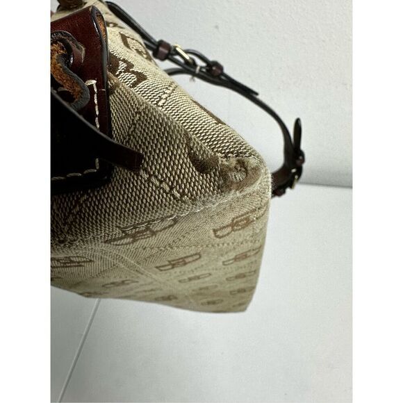 DOONEY & BOURKE SIGNATURE MONOGRAM BLACK GREY EAST/WEST SLOUCH SATCHEL BAG - Picture 8 of 16